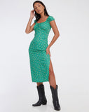 Image of Lona Midi Dress in Paisley Fun Green