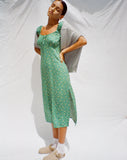 Image of Lona Midi Dress in Paisley Fun Green