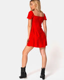 Lonma Dress in Satin Cheetah Red