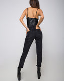 Lonty Bodice in Pu Matte Black