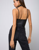 Lonty Bodice in Pu Matte Black