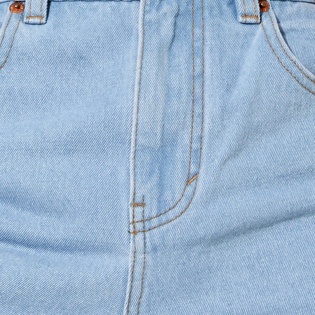 Loose Fit Denim Short in Light Wash Blue