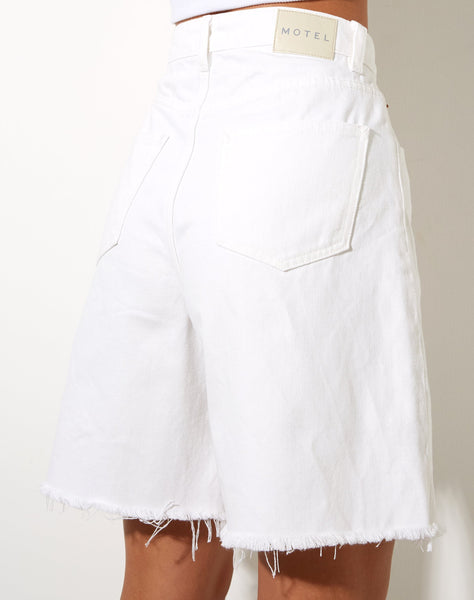 Image of Loose Fit Denim Short in White Wash