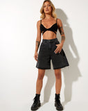 Image of Loose Fit Denim Short in Black Wash