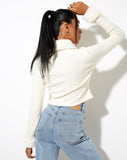 Image of Loria Fur Cardigan in Ivory