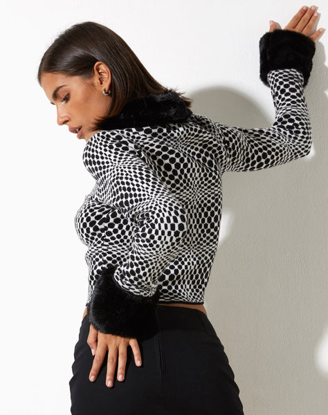 Image of Lorita Cardi in Optic Monochrome Square Black and White