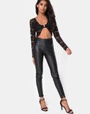 Lorya Crop Top in Lace Black