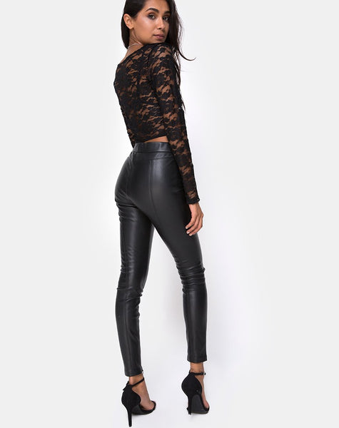 Lorya Crop Top in Lace Black