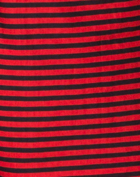 Losha Sweatshirt in Mini Stripe Red and Black