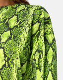 Lotsun Jumper Dress in Snake Lime