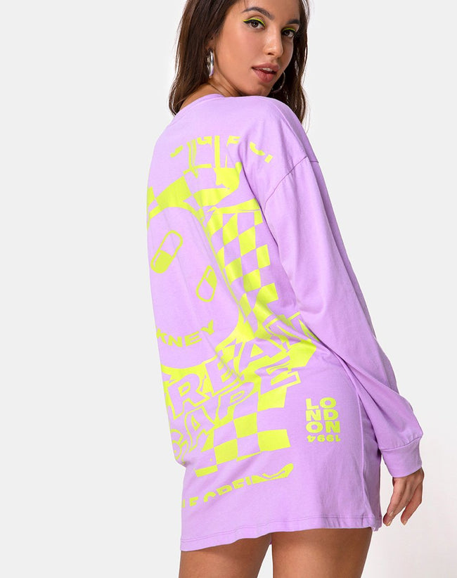 Lotsun Sweatshirt in Purple Yellow Dream Scape