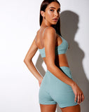 Lou Hot Pant in Seafoam 'Angel' Embro in White