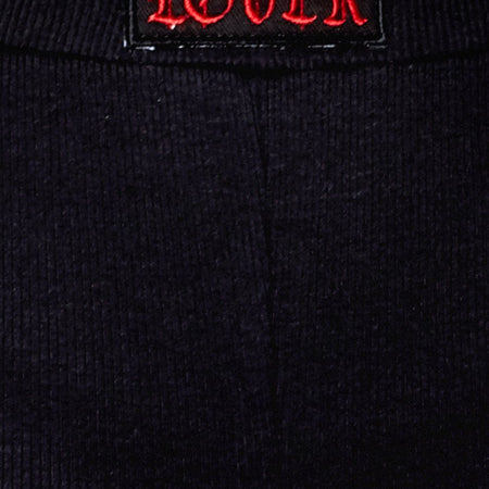 Lou Hot Pant in Black 'Lover' Embro in Red