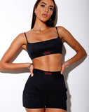 Image of Esme Bralet in Black with Red Lover Embro