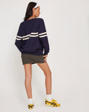 Image of Louna Jumper in Peacoat Blue with White Stripe