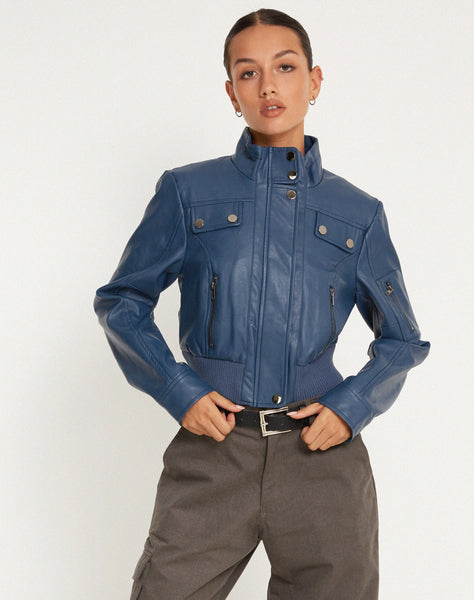 image of Loviana Jacket in PU Navy