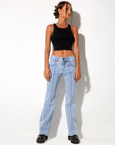 Image of Low Rise Seam Jeans in Super Light Wash Blue