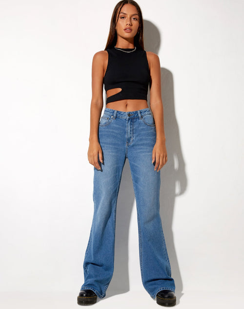 Image of Low Slung Jeans in Blue Wash