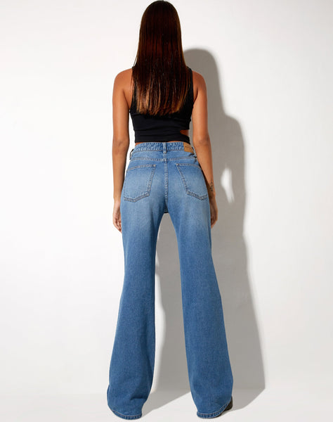 Image of Low Slung Jeans in Blue Wash