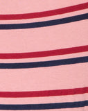 Lucia Bodice in 70's Stripe Pink Horizontal