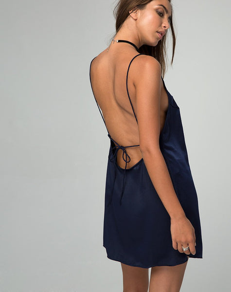 Lucille Slip Dress in Navy