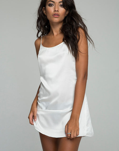 Lucille Slip Dress in Satin Bone