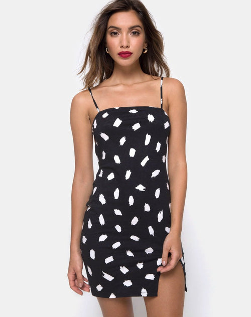 Lucine Dress in Diana Dot Black