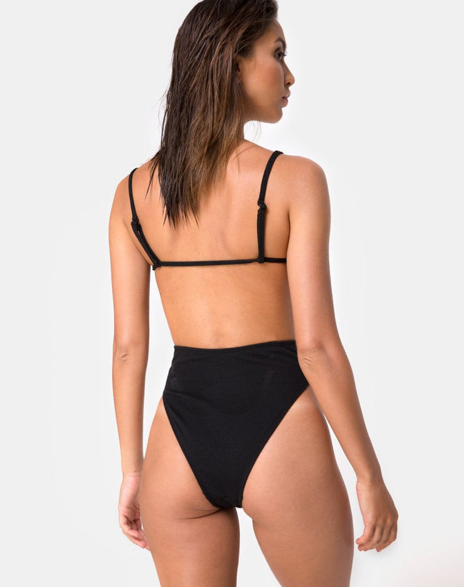 Luelle Swimsuit in Mini Rib Black