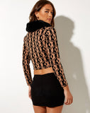 Image of Luila Cardi in Wavy Flower Brown