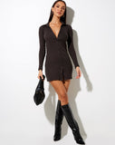 Image of Luiza Mini Dress in Rib Blackened Pearl