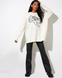 Image of Lulees Jumper in Knit Ivory Cherub Black