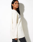 Image of Lulees Jumper in Knit Ivory Cherub Black