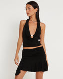 image of Lumley Halterneck Crop Top in Black