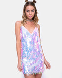 Image of Luna Slip Dress in Opal Unicorn Sequin Pink