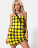 Lura Slip Dress in Winter Plaid Yellow