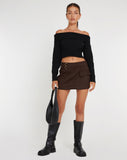 Image of Luther Mini Cargo Skirt in Dark Brown