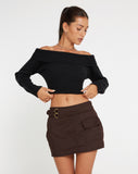 Image of Luther Mini Cargo Skirt in Dark Brown