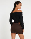 Image of Luther Mini Cargo Skirt in Dark Brown