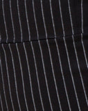 Luveries Dress in Pinstripe Black