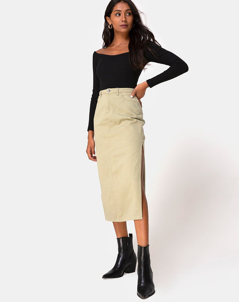 Lyra Midi Skirt in Sage