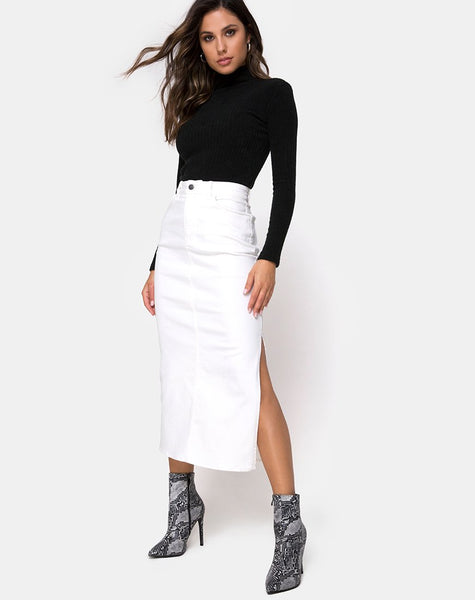 Lyra Midi Skirt in White