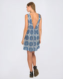 Lyre Dress in Moon Face Blue