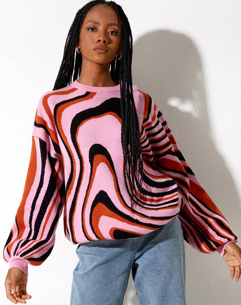 Image of Mably Jumper in Mega Ripple Pink