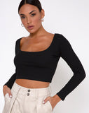 Maby Crop Top Rib Black