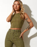 Maci Top in Chevron Green