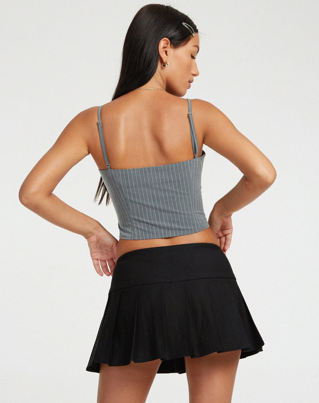 image of Madian Top in Pinstripe Grey