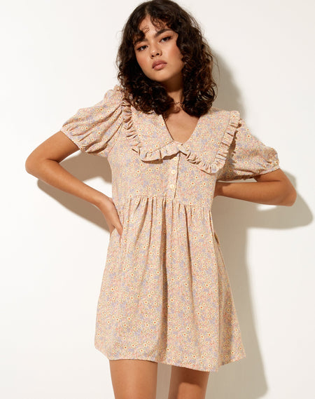 Jeyro Midi Dress in 70's Prairie Girl Floral