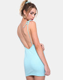 Mae Bodycon Dress in Ribbed Powder Blue