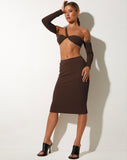 image of Magata Midi Skirt in Bitter Chocolate