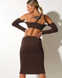 image of Magata Midi Skirt in Bitter Chocolate